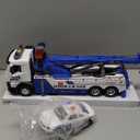 Crane Tow Truck Toy for Car Truck Rescue Police Pickup Road Clearance Vehicle Construction Vehicles Lights Sounds Christmas Birthday Easter Gift for Kids Boys 3 4 5 6 7 8 Years Old Double Hook