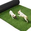 MYOYAY Artificial Grass Turf Rug 3.3x33 ft Artificial Grass Mats 1.2" Pile Height Pet Training Synthetic Carpet Roll with Drain Holes for Indoor Outdoor Patio Garden Lawn Landscape (Nature Green)
