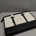 LOVEVOOK Laptop Bag for Women 15.6 inch Canvas Laptop Tote Bag, Large Capacity Work Bag with Clutch Purse, Computer Bag Office Business Briefcase, Casual Handbag for Travel College Teacher School (A-black & White)