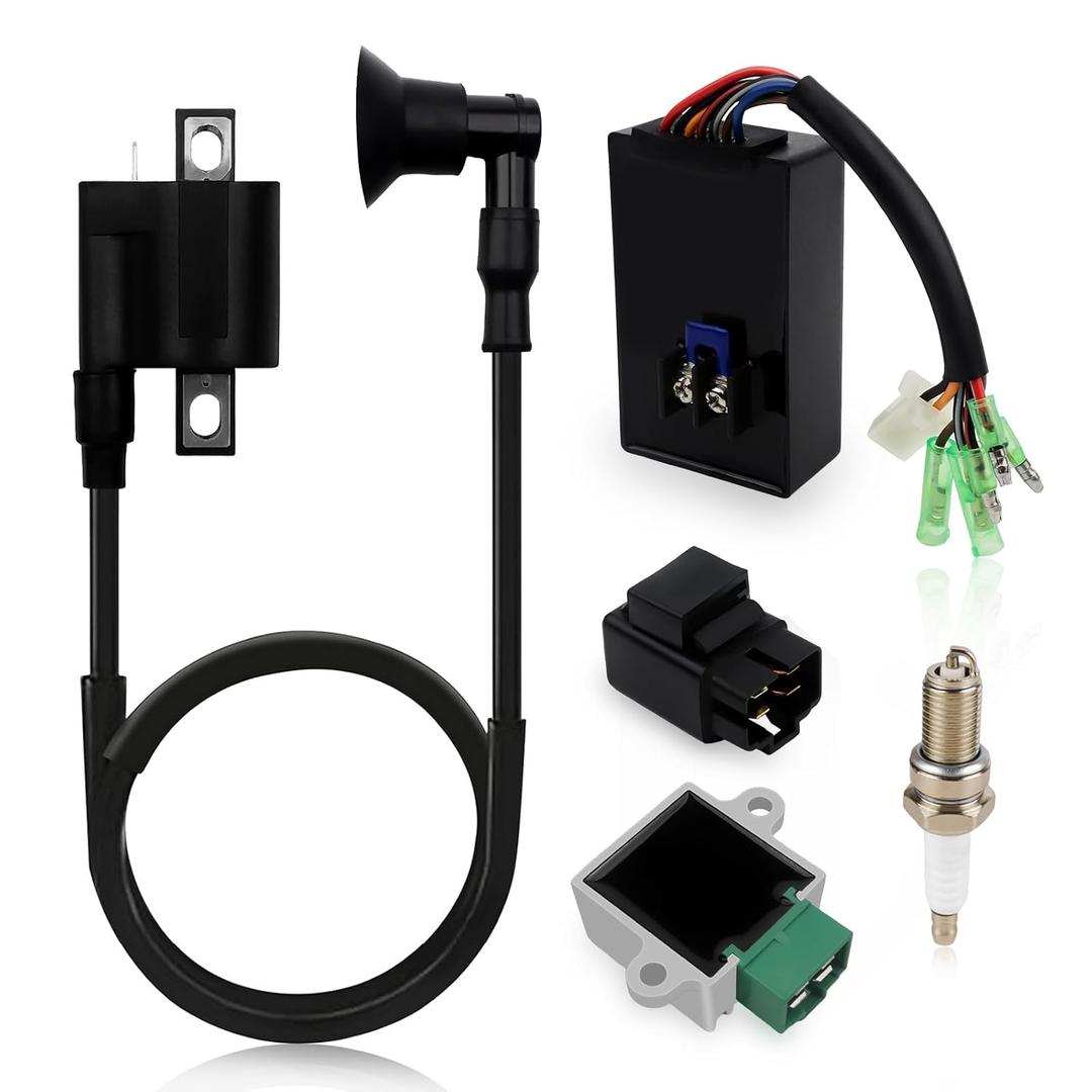 0452061 0452187 CDI Box Ignition Coil Voltage Regulator Rectifier Starter Relay Solenoid for Polaris Sportsman 90 2003-2006 Scrambler 50 90 2003 Predator 50 90 2003-2007 0450555 0451018