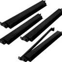 4 Pcs 18.7 Inch Dark Black Acrylic Mahjong Tile Racks with Pushers for Game Night American Mahjong Racks Tile Set for Mah Jong Lovers and Beginners