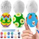 ArtCreativity 3D Easter Egg Painting Kit - Easter Craft Kit Includes Molds, Paint, Brushes for Kids & Adults - Ceramic Plaster Painting Kit - DIY Gifts for Spring - Basket Stuffers
