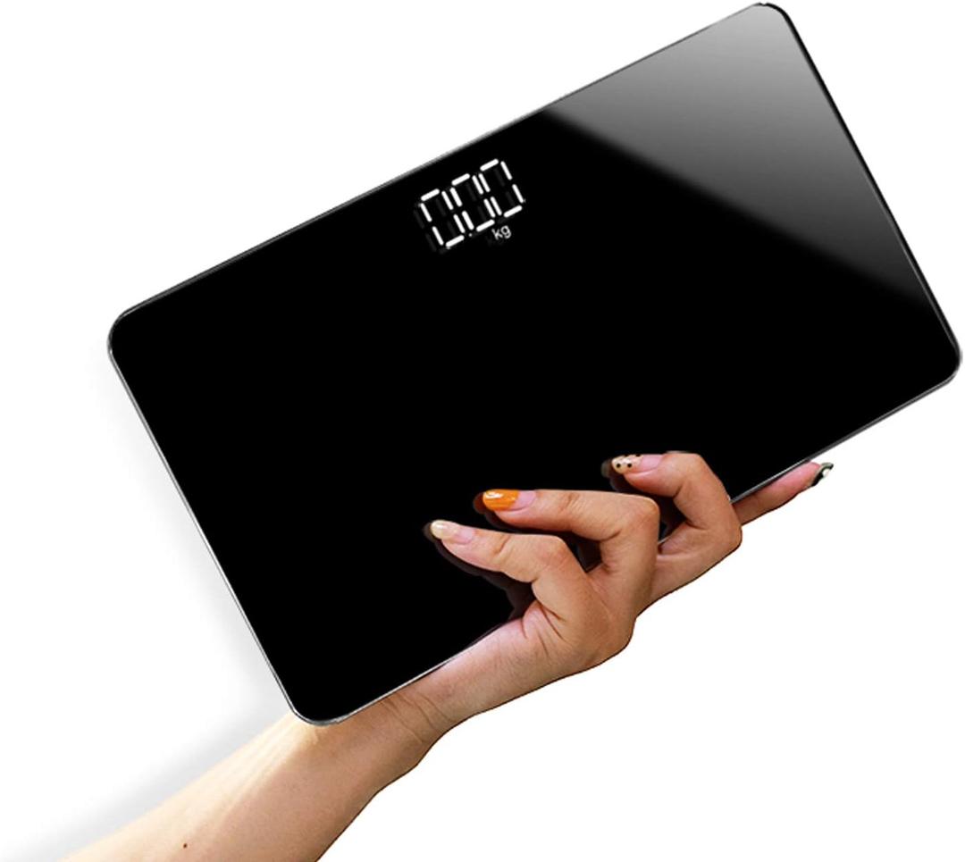 Travel Scale for Body Weight, Venugopalan Small Portable Body Weight Scales Digital Bathroom Mirror Scale Mini Electronic Scale for Personal Health, Body Tape Measure Included (Battery) (9.8" x 5.5")