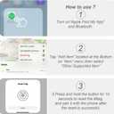 (Blue) GPS Tracker for Cats, Waterproof GPS Cat Trackers Cats Collar with Bells, No Subscription, GPS Cat Collar, Adapt with Apple Find My (iOS Only) Finder Tag for Vehicles, Pets, Kids