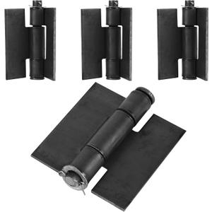 Weld On Hinges Extra Heavy Duty 4.4" x 4" Weldable Metal Butterfly Hinges Solid Steel Welding Butt Hinge Thickness 5mm for Heavy Metal Farm Garage Trailer Gates & Doors - 4 Pcs