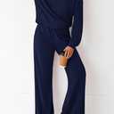 PRETTYGARDEN Women 2 Piece Outfits 2026 Spring Sweatsuits Crewneck Sweatshirt Wide Leg Sweatpants Lounge Sets Tracksuit (Blue, XS)
