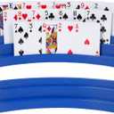 2 Pack Three-Layer Design Playing Cards HoldersPlaying Card Holder for Kids Adults Hands Free Card Holder for Family Card Game Nights Poker Parties (Blue-black(2pack))