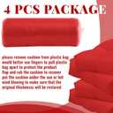 Geelin 4 Pcs Outdoor Patio Chair Cushion Thick High Back Adirondack Chair Cushion Tufted Weather & Fade Resistant Anti-Slip Outside Rocking Chairs Pads with Ties, 44 x 19 x 4 Inch (Red)