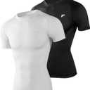 Men's Compression Quick Dry Short Shirts UPF 50+ UV Sun Protection Workout Undershirts Weatherproof Rash Guard (XL)