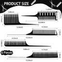 Patelai 6 Pcs Highlighting Comb Set Weaving Hair Dyeing Comb Weaving Sectioning Foiling Rat Tail Styling for Highlights Foiling Balayage Hair Coloring Men Women(Various Style)