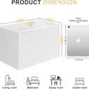 White Rectangle Lamp Shades Set of 2, 16"L x 8"W x 10"H, Large Replacement Lampshades for Table Lamps Floor Lamps, Natural Linen Bedside Lamp Shades, Spider, Harp Holders Included, Easy Assembly