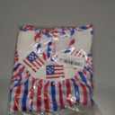 Bonangber Fourth of July Baby Girl Outfit Plaid Print American Flag Romper Smocked Bodysuit Cute Baby Girl 4th of July Outfit(G-Blue American Flag,12-18 Months) (Blue)