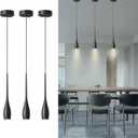 Black Pendant Lights Kitchen Island, Modern Pendant Light Fixtures, LED Hanging Light Over Sink for Bathroom, Bar, Dining Room, Bedroom3 Pack
