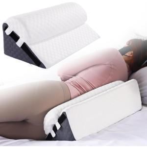 HOMBYS Adjustable Side Wedge Pillow for Sleeping,Foam Positioning Wedge Pillow for Side Sleeping,Suitable for Pregnancy/Postoperative Back Pain (20"x10"x6.3"+20"x6.3"x2.5")