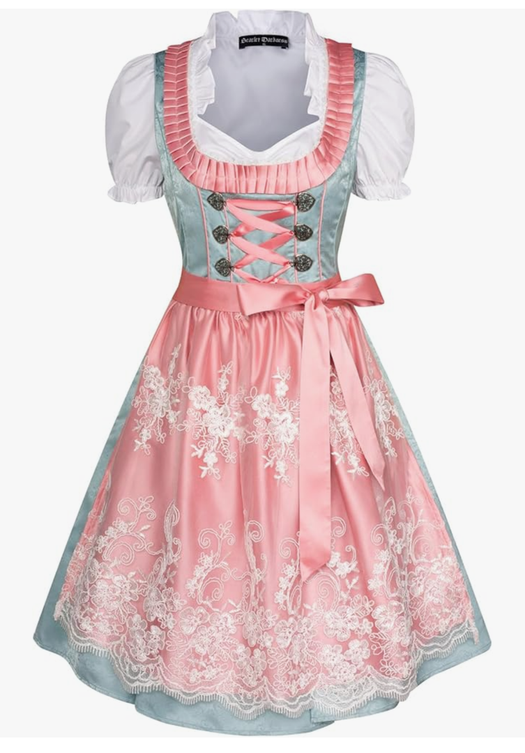 Scarlet Darkness Women Oktoberfest Dress 3 Pcs Carnival Costumes Bavarian Dirndl Dress, Size -3XL