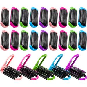 20 Pieces Travel Hair Brush Portable Folding with Mirror Mini Compact Hair Comb Collapsible Colorful Pocket Square Massage Brush for Family, School, Car, Bag (Blue,Green,Pink,Purple,Red) 20 Pieces Travel Hair Brush Portable Folding with Mirror Mini Compact Hair Comb Collapsible Colorful Pocket Square Massage Brush for Family, School, Car, Bag (Blue,Green,Pink,Purple,Red)