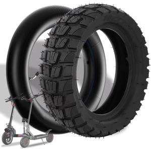 10 Inch 10x2.75-6.5 Off-road Rubber Outer Tire with Inner Tube Suitable for Speedway 5 Dualtron 3 Hover-1 Alpha Hiboy Titan PRO Electric Scooter Explosion-Proof Super-Grip (inner&outer tire*1 set)