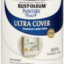Rust-Oleum 267330 Painter's Touch Latex Paint, Quart, Satin Blossom White (1 Quarts (Pack of 1))