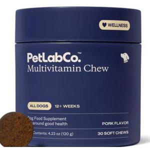 PETLAB CO. Multivitamin Pork Flavor Dog Supplement, 30 count , BBD: 05/2026