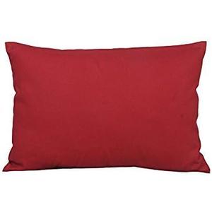 TangDepot Handmade Decorative Solid 100% Cotton Canvas Throw Pillow Covers/Pillow Shams, (12"x18", Deep Red)