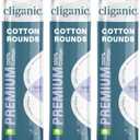 Cliganic Premium Cotton Rounds for Face (300 Count) - Makeup Remover Pads, Hypoallergenic, Lint-Free | 100% Pure Cotton