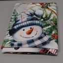 Unibyby Winter Tablecloth Round 70 Inch, Snowflake Table Cloth Holiday Snowman Indoor Decor for Dining Room Party