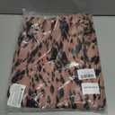 Women's Summer Leopard Print Casual Dress - Shirt Collar V-Neck Short Sleeve Flowy A-Line Dress (M)