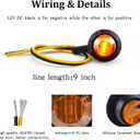 FXC 'Purishion 10x 3/4 in' Round LED Clearence Light Front Rear Side Marker Indicators Light for Truck Car Bus Trailer Van Caravan Boat, Taillight Brake Stop Lamp (12V, Red+Amber)