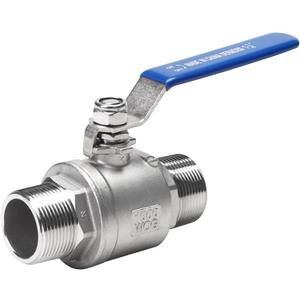 DERNORD Full Port Ball Valve 1-1/4 Inch - Male x Male Stainless Steel 304 Heavy Duty for Water, Oil, and Gas,1000WOG (1-1/4 Inch NPT)