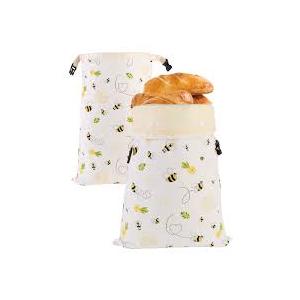 Removable Beeswax Bread Bags for Sourdough & Homemade Bread - Detachable Liner for Easy Cleaning & Drying | 2 Pack XL Reusable | Eco Cotton/Linen Storage