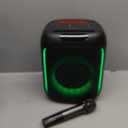 Karaoke Machine with 2 Wireless Microphones, 80W Portable Bluetooth Speaker, Party Speaker with LED Colorful Lights TWS Pairing, Karaoke Speaker Supports for Mic Input,USB,AUX,TF Card