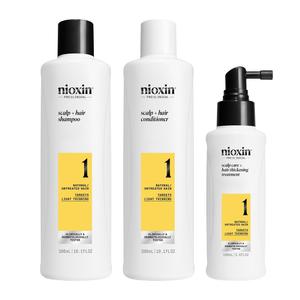 Nioxin Scalp + Hair Thickening System Kits | For Natural, Colored, & Damaged Hair with Light to Progressed Thinning | Strengthen & Boost Hair Density with Niacinamide & Biotin | 3 Month Supply