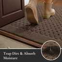 Dirt Trapper Door Mat 36"x 60", Non-Slip Entryway Rugs, Brown
