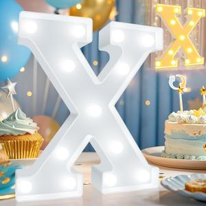 Pooqla LED Marquee Letter Lights, Warm White and Cool White Decorative Lighted Letters, Light Up Alphabet Letters for Boys Girls, Party, Wedding, Bar, Night Light, Birthday Decoration, Letter X Pooqla LED Marquee Letter Lights, Warm White and Cool White Decorative Lighted Letters, Light Up Alphabet Letters for Boys Girls, Party, Wedding, Bar, Night Light, Birthday Decoration, Letter X