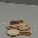 Baby Hair Brush Set for Newborns - Soft Goat Bristle Wooden Baby Brush and Comb Set Newborn Grooming Kit for Cradle Cap, Durable & Gentle, Boy, Girl Infant Essentials Care Kit (Regular, Dark Walnut)