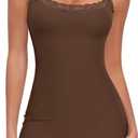 Women Full Slip for Under Dress Adjustable Strap Slip Dress Sexy Lace Soft Slips Nightgown Lingerie Dress (Brown, XXL)