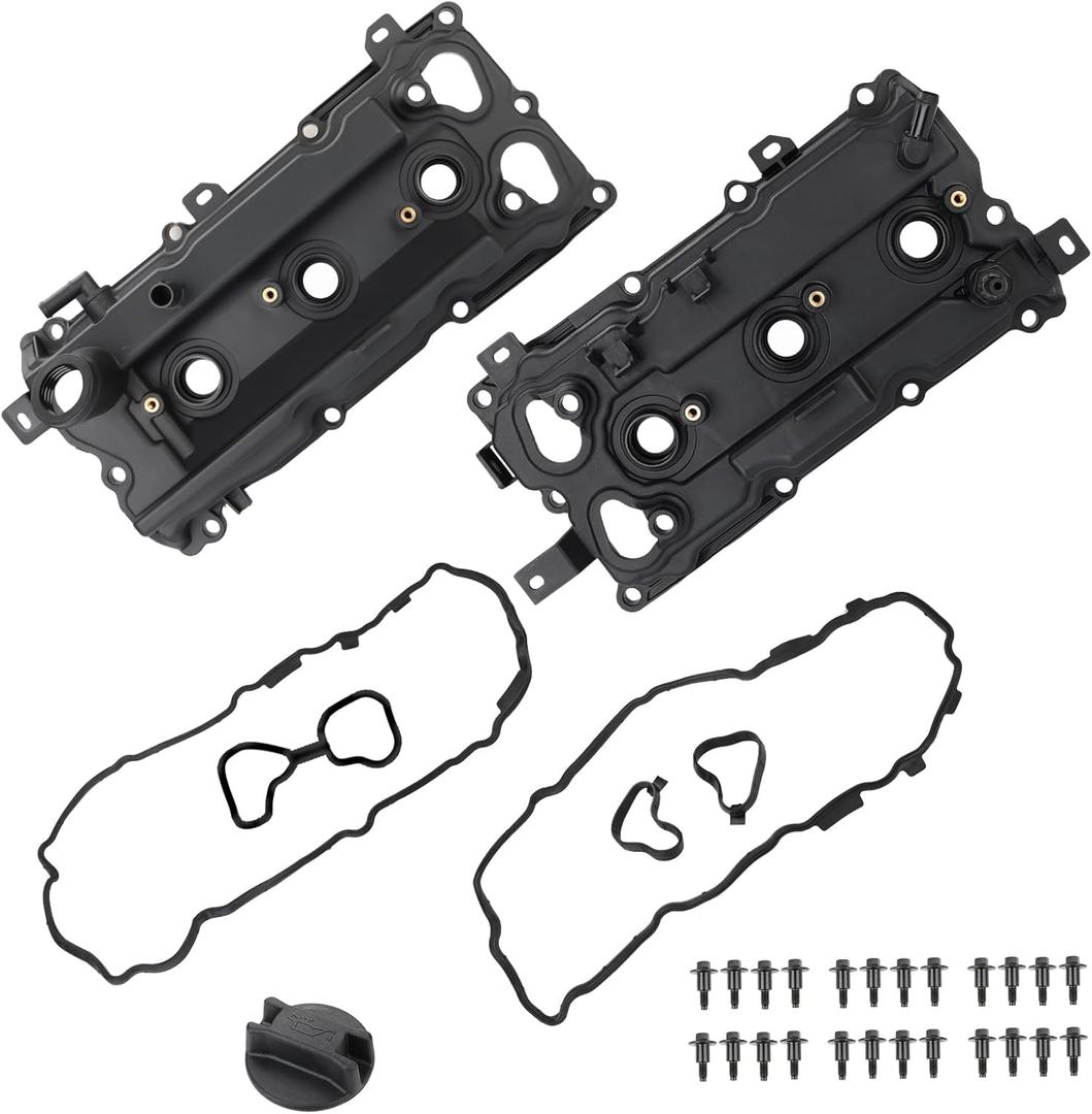 WATERWICH Valve Cover with Gaskte and Bolts Compatible with Infiniti EX35 G35 M35 M35H FX35 Q70 Q50 VQ35HR Nissan 350Z 3.5L V6 2008-2018 Replacement for 13264JK20B 13264JK20A