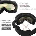 Ski Goggles Frameless Anti-Fog Windproof OTG Design Snowboard Goggles UV400 Block Eyes Protect Lens Adult Youth (Black and Red)