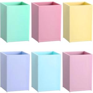 gisgfim 6 Pcs Classroom Magnetic Storage Boxes Magnetic Storage Containers Plastic Dry Erase Marker Holder Plastics Pen Holder for Refrigerator Whiteboard Home Office School Organizer Supply (Pastel)