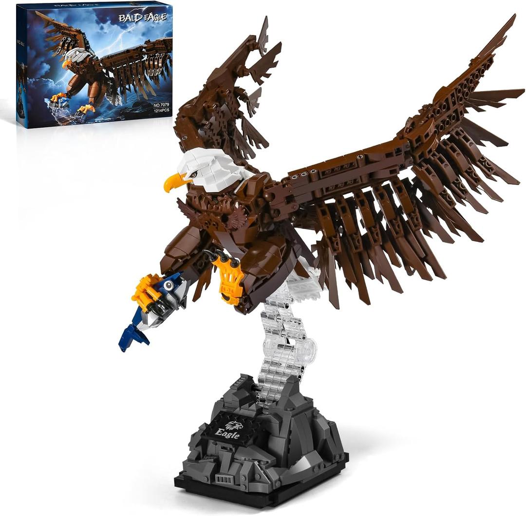 Eagle Building Set, Ideas Bird Building Block, Eagle Bird Collection Model Block Set, Home Office Decor, Sky Animals Building Toy Gift for Teens Adults (1214PCS)