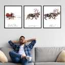 BigWig Prints Christmas Poster - Santa Sleigh Decor, Christmas Wall Art, Santa Picture, Pictures For Wall, Christmas Decor, For Art - Set Of 3 (12x16)