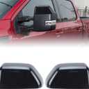 Top Half Tow Mirror Caps Cover Trim Compatible with 2017-2024 Ford F250 F350 F450 F550 Super Duty 2 Pcs Unpainted Directly Replacement (Black Paintable) (Left and Right)