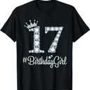 17 BirthdayGirl 17 Years Old Happy 17th Birthday Girl T-Shirt, Size S