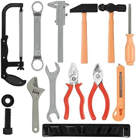 Gresdent 14 Pcs Kids Toy Tool Set Construction Party Supplies Plastic Pretend Play Accessory for Boys with Screwdrivers Pliers Axes Saws(Type A)