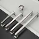 Amerdeco 10 Pack Brushed Satin Nickel Cabinet Pulls 3 Inch(76MM) Hole Centers Kitchen Cabinet Handles Cabinet Hardware Kitchen Handles for Cabinets Cupboard Handles Drawer Pulls ZH0019
