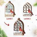 2 x Cardinal Christmas Ornaments 2025 - Wooden Memorial Ornaments for Loss of Loved One, Mom, Dad, Grandparents, Remembrance Hanging Ornament - Red Cardinal Sympathy Bereavement Gifts