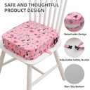 Eiury Toddler Booster Seat for Dining Table, Portable Kids Booster Seat with Safety Buckles Portable Increasing Booster Cushion with Non-Slip Bottom (Pink Unicorn)