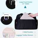 Wandering Nature Personal Item Travel Bag, Small Duffle Bag for Women with Wet Pocket & 14'' Laptop Compartment, Lightweight Carry on Weekender Duffel, Wave pattern (Black)