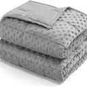 Kivik Weighted Blanket 15 lbs for Adults, Minky Dot Heavy Blankets, Microfiber Reversible Weighted Throw Blankets for All Seasons, Machine Washable, 60"x80" Queen Size, Grey (60"x80"-15 lbs)