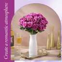 Hotop 40 Pcs Rose Artificial Flowers Bulk with Long Stem,Realistic Silk Fake Roses Bouquet for Home Wedding Centerpieces Party Table Decoration Valentines Gifts(Purple)